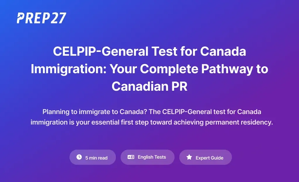 CELPIP-General Test for Canada Immigration