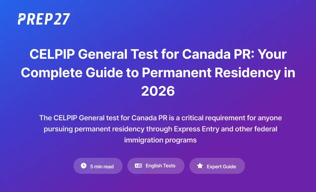 CELPIP General Test for Canada PR